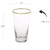 Classic Touch Set Of 6 Tumblers With Simple Gold Design - 3.5"D - 2 of 3