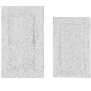 Lux Premium 100% Cotton Tufted Solid Reversible 2 PC Bath Rug Set – Ultra-Soft, Water-Absorbent, Durable, Machine Washable Bathroom Rug - 1 of 4