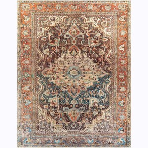 Mark & Day West Frankfort Washable Woven Indoor Area Rugs Pecan - 1 of 4