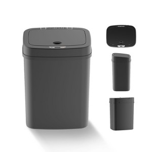 SEVOBAL Indoor Trash Cans 12L Garbage Can Kitchen Trash Can Automatic Sensor Touch Free Waste Bin for Bathroom Bedroom, Black, 10.3"*7.8"*14.1" - 1 of 4