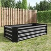 Raised Garden Bed Outdoor,   Oval Large Metal Raised Planter Bed for for Plants, Vegetables, and Flowers - Black - 2 of 4