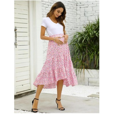 Maternity Dress High Waist Maternity Patchwork Long Skirt