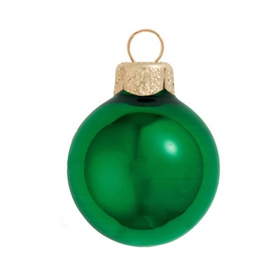 Northlight 28ct Shiny Glass Ball Christmas Ornament Set 2" - Green Xmas