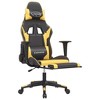 vidaXL Black & Gold Faux Leather Massage Gaming Chair with Footrest, Adjustable Backrest and Swivel Design, Sturdy and Stylish Comfort for Gamers - 3 of 4