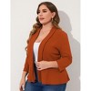 Coolmee Women Plus Size Casual Blazer Open Front Long Sleeve Work Office Cardigan Jackets - 2 of 4