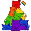 Adult Design By Humans Cat Pile Rainbow Pride Flag By ACEGlobal T-Shirt - 2 of 2