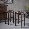 DSVIMOY Counter and Bar Stool Set of 2 Studded Design for Kitchen or Home Bar Use, Brown, 28.1"*19.15"*7.75" - 2 of 4