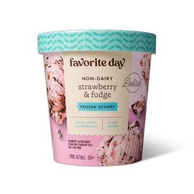 Non-Dairy Plant Based Strawberry & Fudge Frozen Dessert - 16oz - Favorite Day™