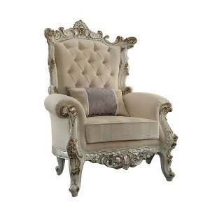 Acme Furniture 38" Picardy II Accent Chair Fabric/Antique Pearl - 1 of 4