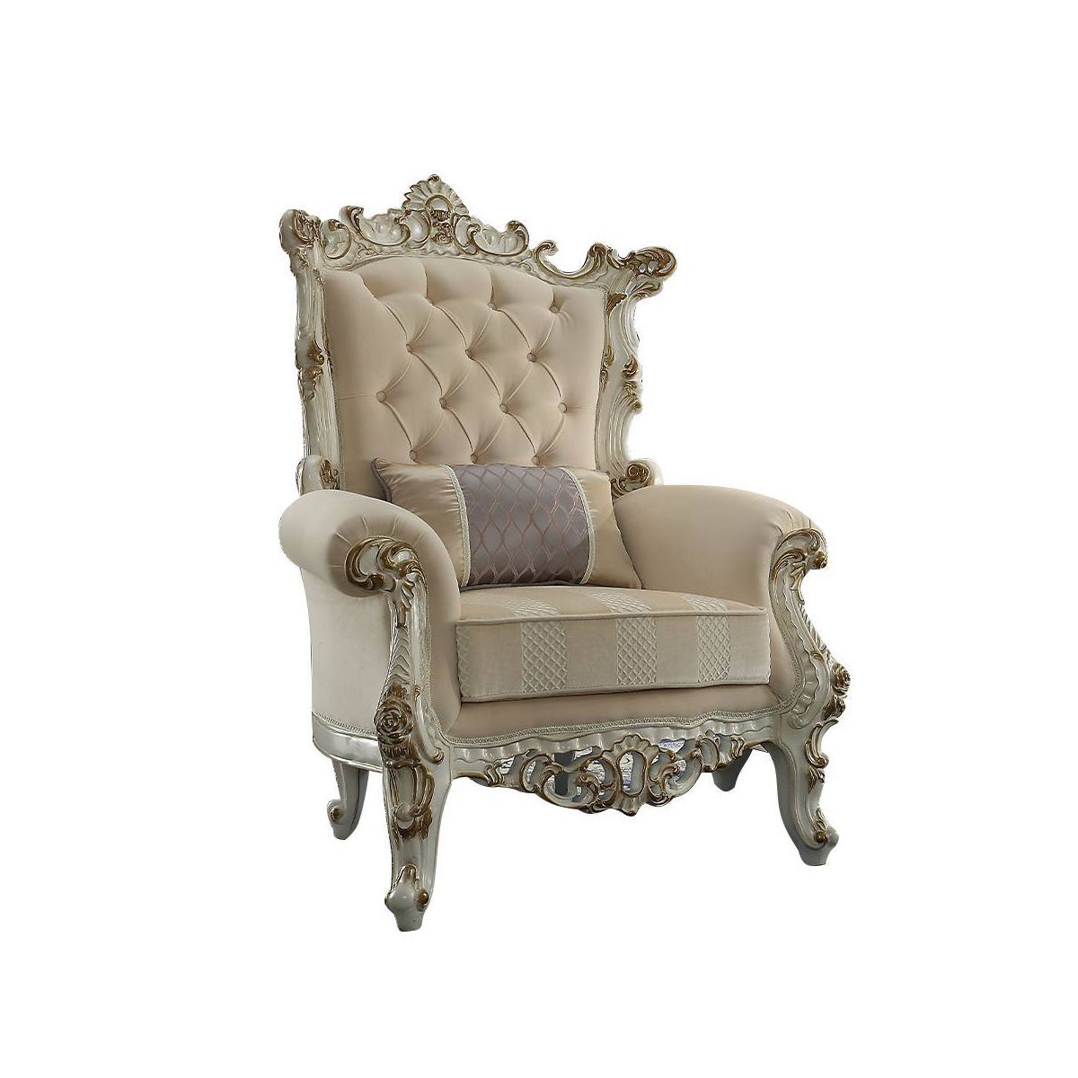 Acme Furniture 38" Picardy II Accent Chair Fabric/Antique Pearl - thumbnail 4