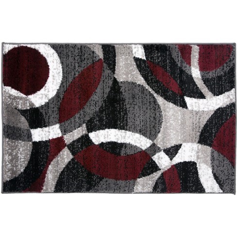 World Rug Gallery Geometric Circles Red 2' X 3' Area Rug : Target