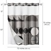 Americanflat 72x75 Hookless Shower Curtain - Abstract Shower Black Grey Curtain with Sheer Panel, Snap-In Liner, and Grommets - 2 of 4