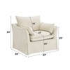 Linen Armless Chair with Loose Seat & Back Cushion and Accent Pillows for Living Room - 2 of 4