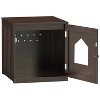 LunaLulinlk brown 20-inch pet house with hidden litter box fence and medium-density fiberboard side table - 4 of 4