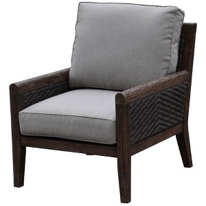 Courtyard Casual Bermuda FSC Teak Club Chair   FSC  Teak Rustic Taupe Stain with Weathered Gray Wicker  Fully Assembled - 1 of 4