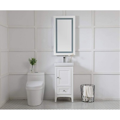 Helios 20" x 36" Silver LED Bathroom Vanity Mirror