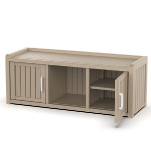 Storage Benches 120 Gallon Shoe Cabinet Resin Shoe Bench with Storage for Shoes Accessories - 1 of 4