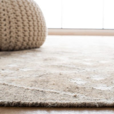Natural Ivory Hand-Woven Wool-Viscose 7' Square Area Rug