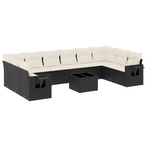 vidaXL Garden Sofa Set Black, Cream White - 1 of 4