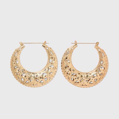 Chunky Cutout Hoop Earrings - Wild Fable™ Gold