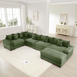 Oversized Cloud Modular Sectional Couch,Convertible Sectional Couches Deep Seat Extra-Wide Armrests - 1 of 4