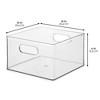 Plastic Storage Bin with Handles - Set of 4 - Clear - Made in USA - 4 of 4