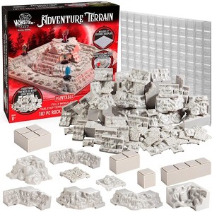 Monster Adventure Terrain 107 Piece Paintable Rock Formation Expansion Set- Fully Modular 3-D Tabletop World Builder Compatible with All RPG Games - 1 of 4
