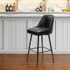 HomeRoots 30" Black And Bronze Faux Leather And Steel Bar Height Swivel Bar Chair - 2 of 4