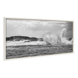 Kate & Laurel All Things Decor 18"x40" Sylvie Dorado Tide Framed Canvas by Golie White : Coastal Style Wall Decor, Digital Art - 1 of 4