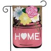 Home Mason Jar Spring Burlap Garden Flag Floral 18" x 12.5" Briarwood Lane - 2 of 4
