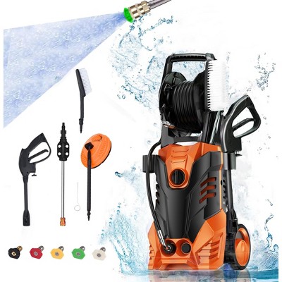SKONYON Electric Pressure Washer 3200 PSI, 2.4 GPM, 2000W, 26FT Hose, 5 Nozzles, Patio Cleaner & Fixed Brush – Portable for Car, Deck, Driveway