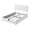 CAVINAS Platform Bed with Storage Space,Upholstered Bed Frame with Headboard,Box Spring Not Required - 2 of 4