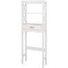 Acekool Bathroom Over The Toilet Storage Cabinet, Freestanding Above Toilet Space Saver Organizer with 1 Drawer and 2 Open Shelves, White - 2 of 4