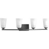Progress Lighting Debut 4-Light Bath Vanity Fixture, Steel, Graphite, Clear Seeded Shades - 3 of 4