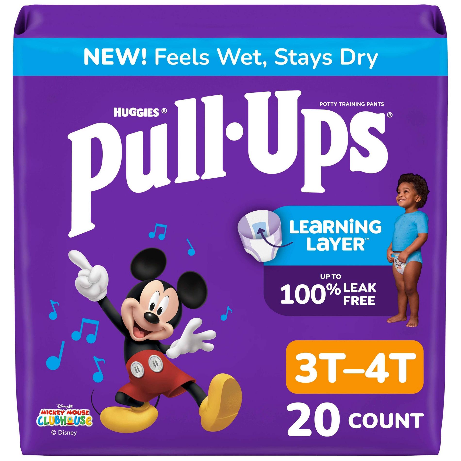 Pull-Ups Boys' Potty Training Pants - Size 3T-4T - 20ct: Wetness Indicator, Hypoallergenic, Elastic Stretch Sides, Paraben-Free