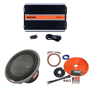 Memphis Audio VIV1212 VIV 12" 1 OR 2 OHM Subwoofer with MJP1500.1 Monoblock Subwoofer Amplifier and 0GKIT Amp Wiring Kit - 1 of 4