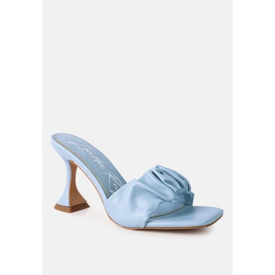 Rebel Ruched Straps Spool Heel Women Sandals
