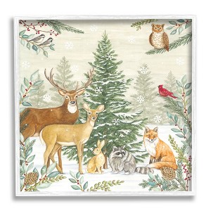 Stupell Industries Woodland Animals in Winter Framed Giclee Art - 1 of 4