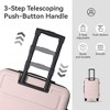 NAYSAYE Luggage ABS Hardshell 3 Piece Spinner Set with Secure Lock and Nested Design for Travel, Pink, 19.88"*10.63"*29.92" - 3 of 4