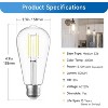 Dimmable Edison Bulbs 60 Watt LED,Bright Daylight White 4000K,Vintage ST58 Antique LED Filament Bulbs,E26 Medium Base,80+ CRI,Clear Glass,8 Pack - 2 of 4