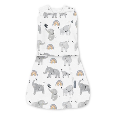 SwaddleMe by Ingenuity Arms Free Convertible Swaddle Wrap - Happy Elephants