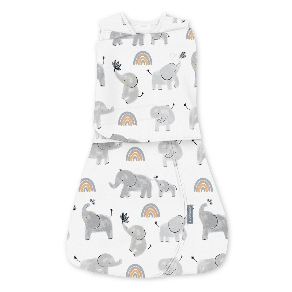 Photos - Duvet SwaddleMe by Ingenuity Arms Free Convertible Swaddle - Happy Elephants
