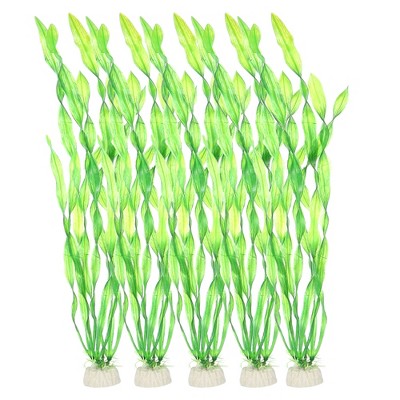 Unique Bargains Plastic Fish Tank Aquarium Decorations Artificial Water Plants Green 30cm 5 Pcs