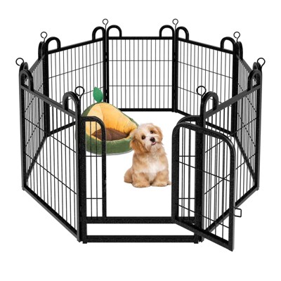Puppy Playpen Small Dog Fence 24in High-6 Panels and 8 Panels