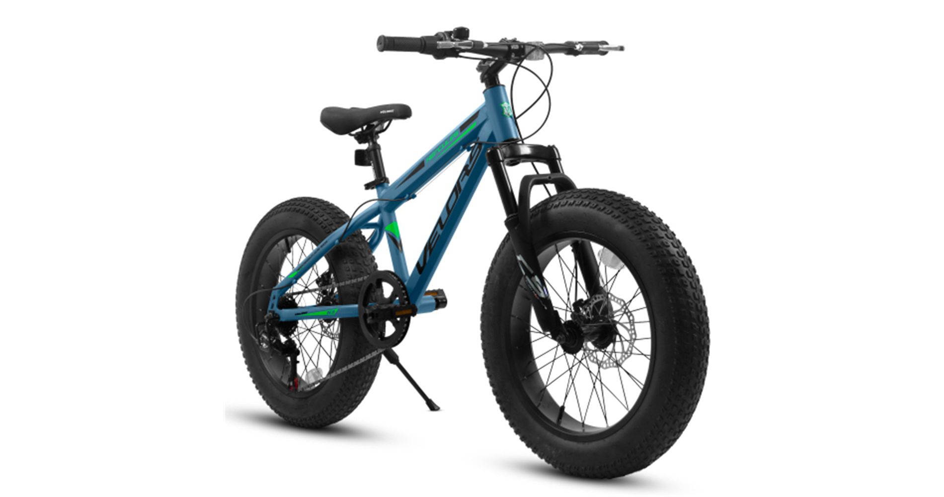VASIP 20 Inch Fat Tire Bike 7 Speed Mountain Bike, Dual Disc Brakes,Carbon Steel Frame, Front Suspension, City Commuter City Bike for Adult, Blue