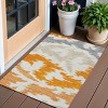 HomeRoots 3' X 5' Orange Beige And Ivory Abstract Washable Indoor Outdoor Area Rug - 2 of 4