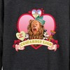 Women's - Wizard of Oz - Heart Cowardly Lion Lightweight French Terry Wide Neck Long Sleeve Shirt - 2 of 4