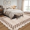 Washable Area Rugs 5x7 Ultra-Soft Contemporary Bordered Floor Cover, Foldable Low Pile Accent Carpet, Non-Shedding Scalloped Modern Throw Rugs - 2 of 4