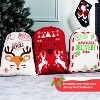 Joyfy 3 Pcs Christmas Canvas Gift Bag, 26" x 19" Drawstring Santa Burlap Sack Large Gift Bags for Christmas Gift Package Party Favors Hoilday Decor - 3 of 4