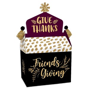 Big Dot of Happiness Elegant Thankful for Friends - Treat Box Party Favors - Friendsgiving Thanksgiving Party Goodie Gable Boxes - Set of 12 - 1 of 4